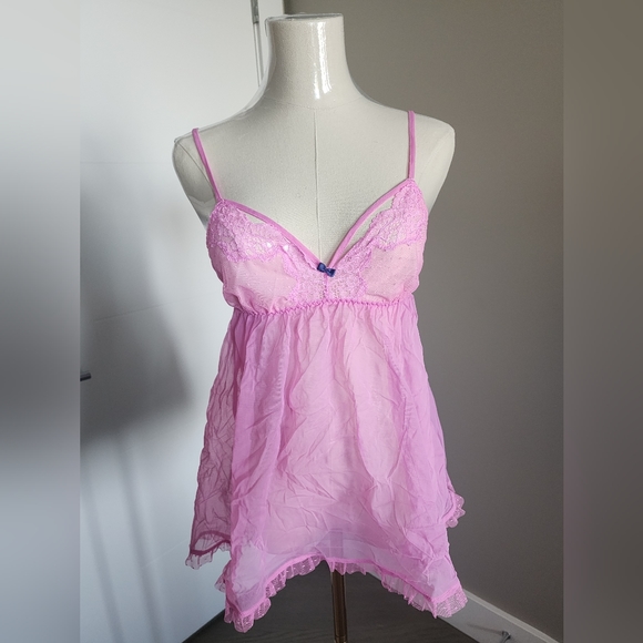 Victoria Secret sheer pink tule babydoll - Picture 2 of 6